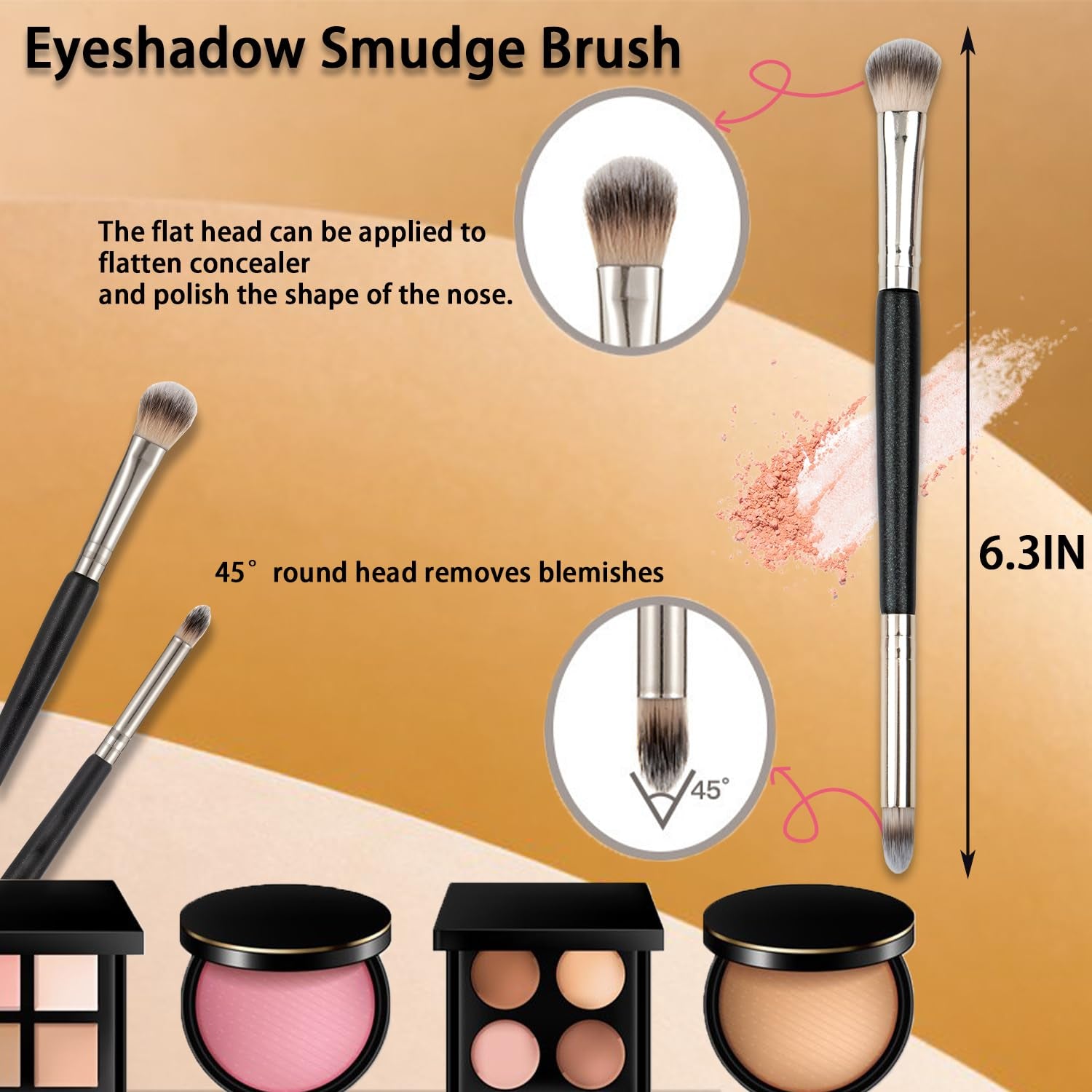 Makeup Brush Set Make up Brushes and Sponges Set Professional Blending Brush Foundation Brush Set Dual Ended Makeup Brush Kabuki Foundation Brush,For Contour,Eyeshadow,Face Beauty & 5 Piece Set