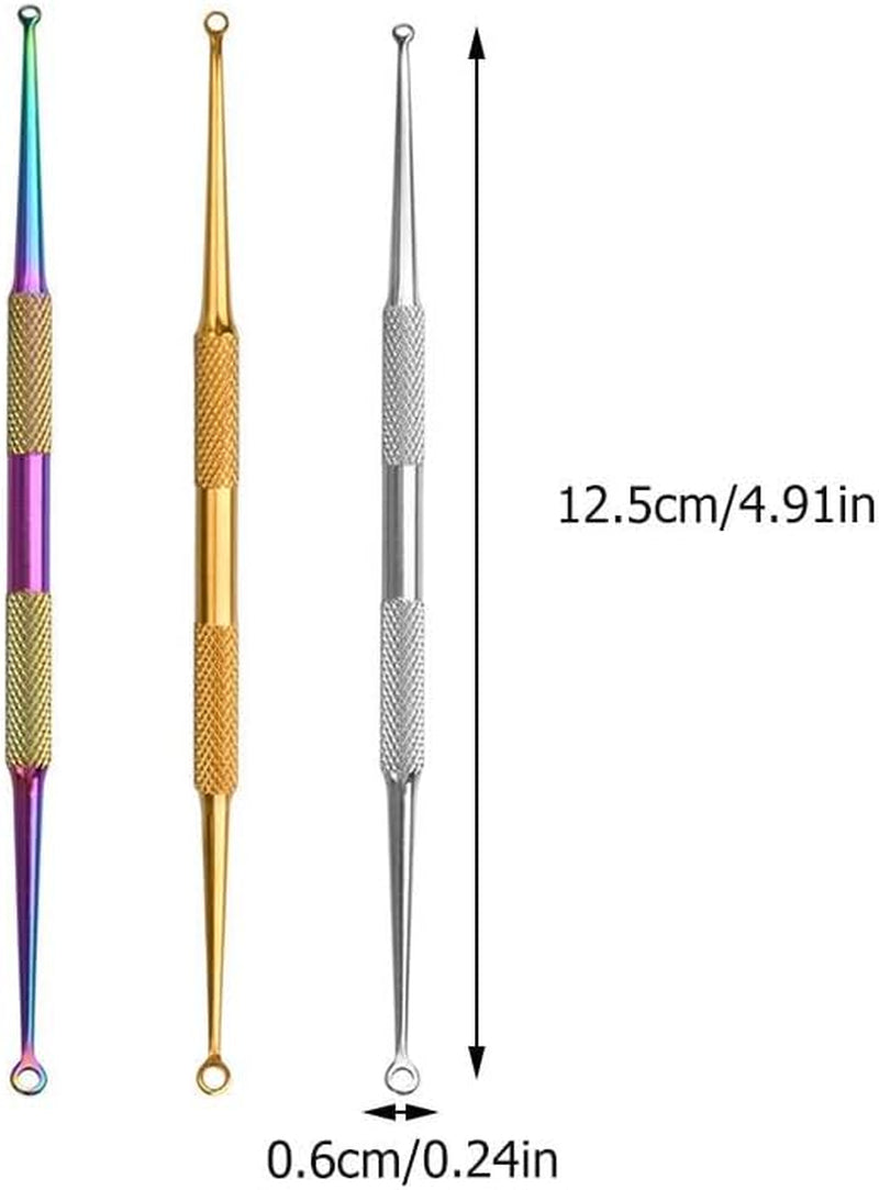 6Pcs Comedone Extractor Tool Stainless Steel Black Head Remover Pore Cleanser Hidden Beauty Needles Tools for Nose Face Blemish Whitehead Popping