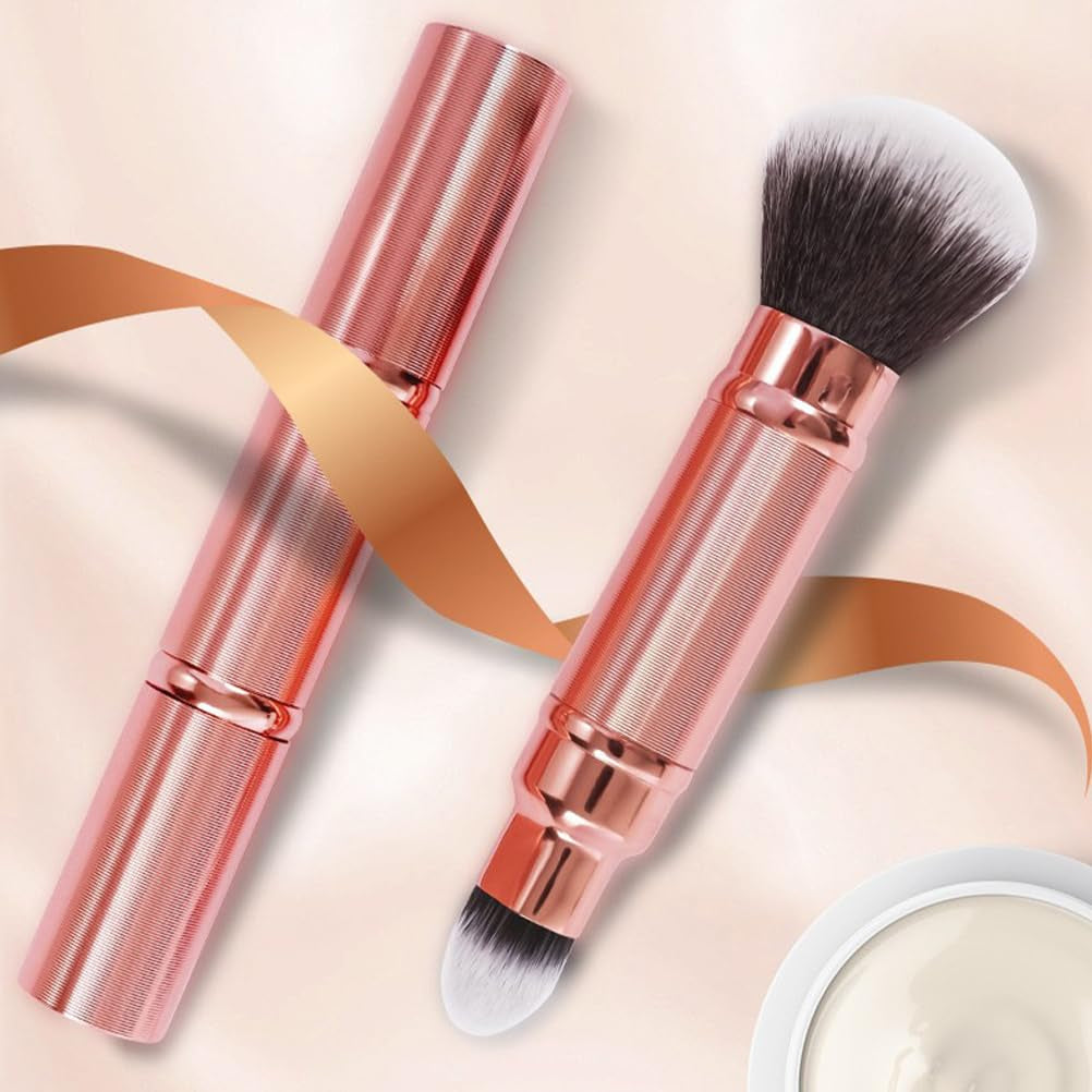 Double-Ended Makeup Brush Retractable Powder Brush Foundation Dual End Makeup Blush Makeup Blending Blusher Makeup Tools Plastic Travel Telescopic