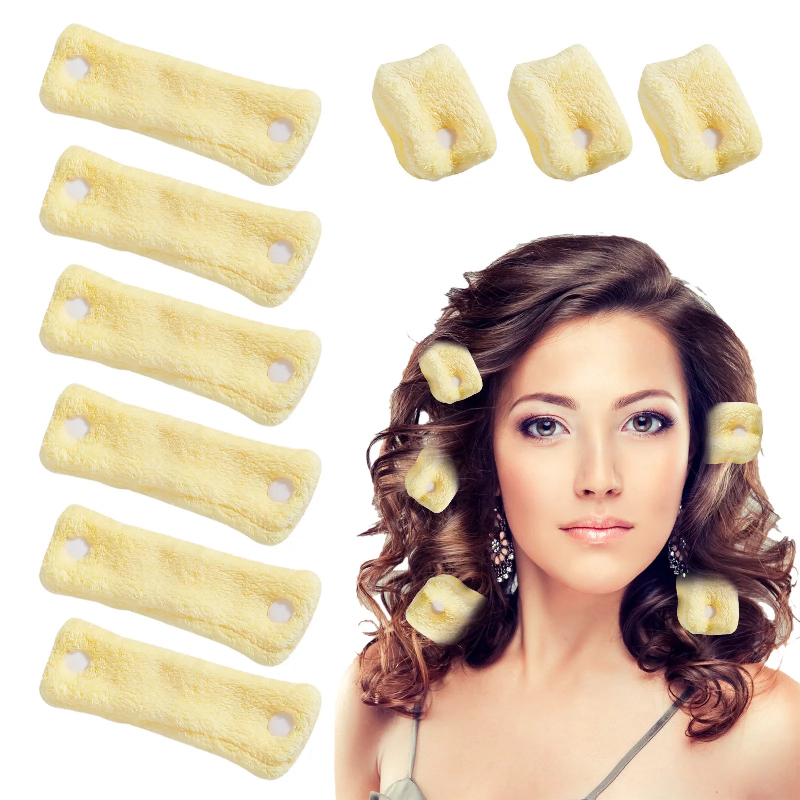 6 Pieces Pillow Rollers Soft Hair Rollers Heatless Curl Rollers DIY Sponge Nighttime Hair Curlers Overnight Pillow Curlers For
