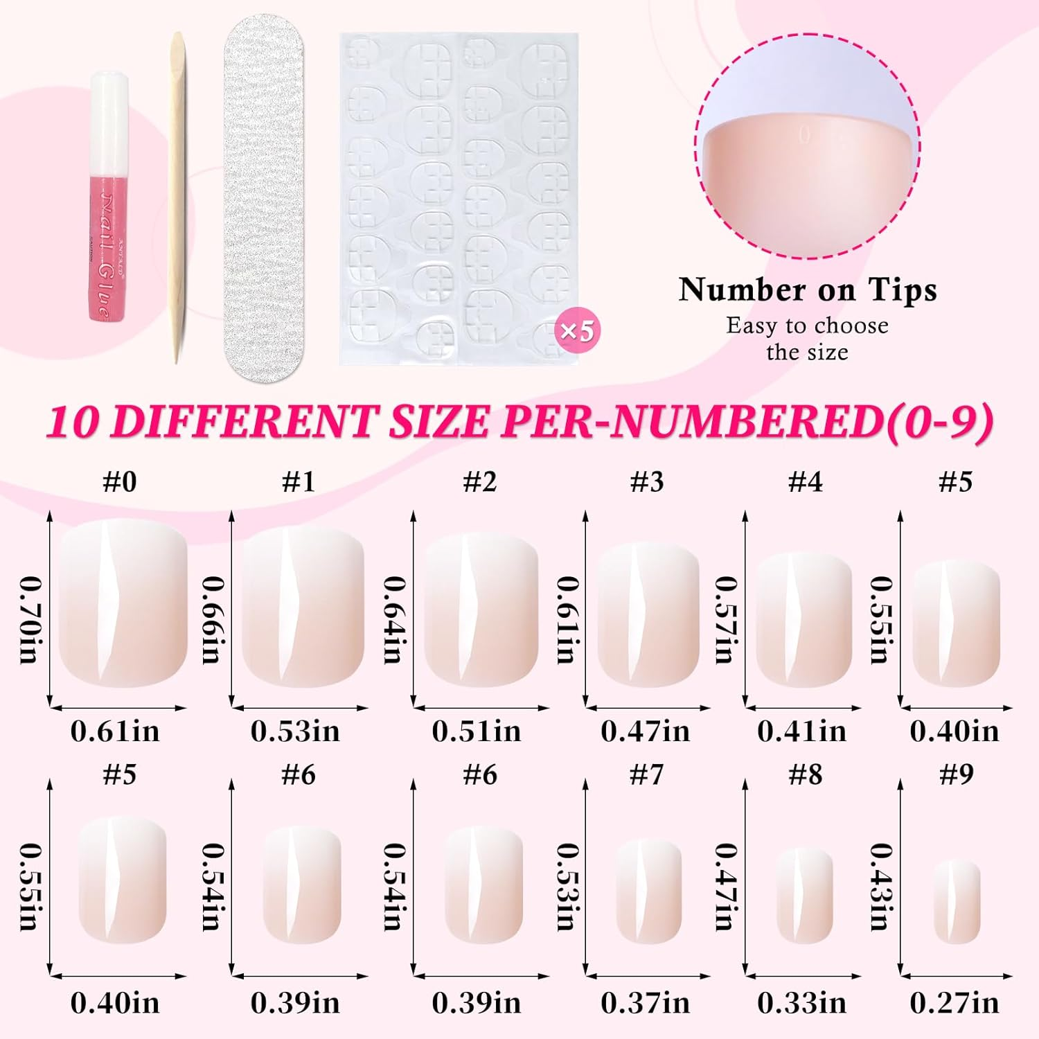 240-Piece Ombre Press-On Nails — Gradient Glam