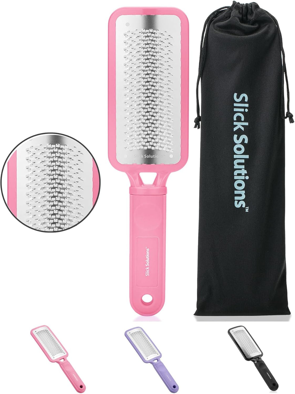 Slick Foot File Callus Remover - Pink Foot Scraper & Rasp for Dead Skin, Heel Scrubber