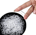 250X Clear Hair Elastics, Clear Rubber Bands for Hair Ties for Thin Hair, Mini, Plastic (With Box)