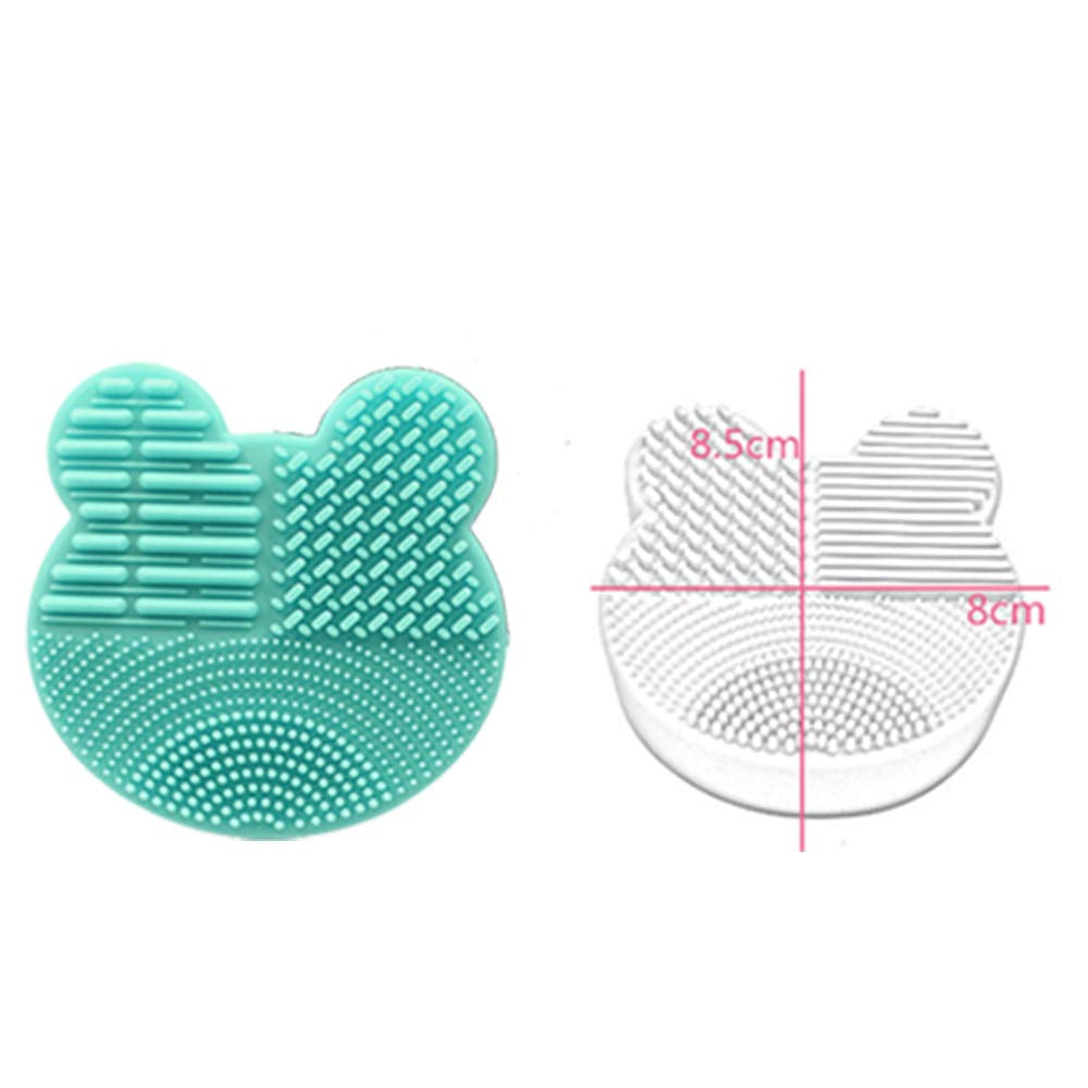 2Pack Color Removal Sponge, 2 in 1 Dry Makeup Brush Quick Cleaner Sponge - Make up Brush Cleaning Pad Mat (Purple+Mint Green)