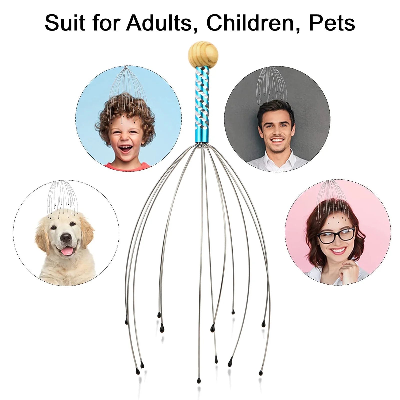3Pcs Scalp Massager,  Handheld Head Massage Tingler, Head Scalp Scratcher for Deep Relaxation, Random Colors