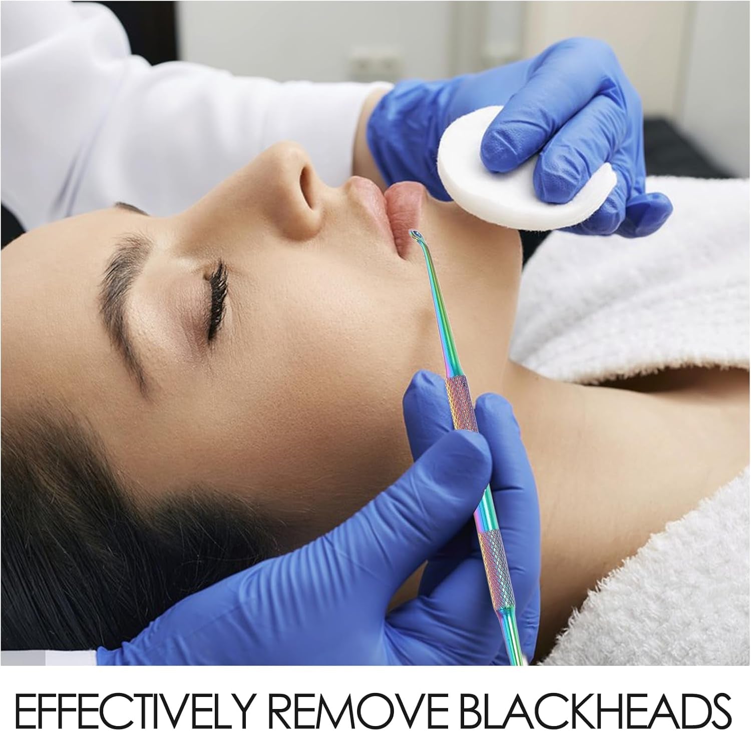 6Pcs Comedone Extractor Tool Stainless Steel Black Head Remover Pore Cleanser Hidden Beauty Needles Tools for Nose Face Blemish Whitehead Popping