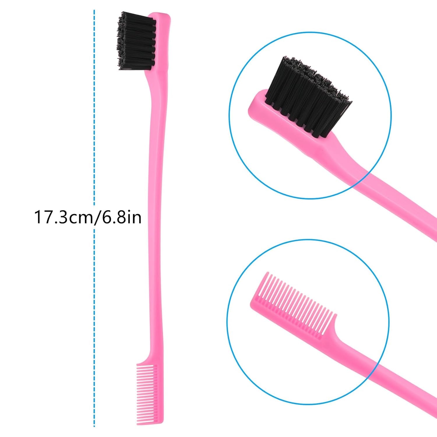 6Pack Double Sided Edge Control Hair Brush
