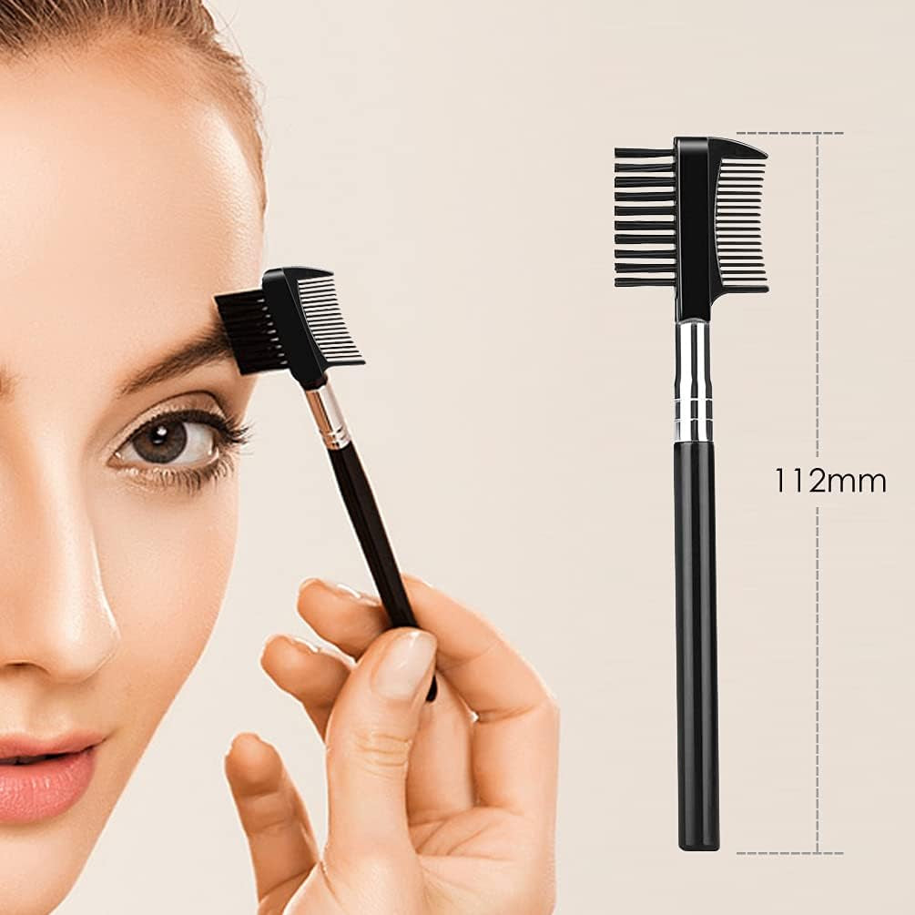 9PCS Eyebrow Trimmer Kit, Face Razors, Facial Trimmer Shaver, Eyelash Comb, Angled Brush, Grooming Scissors, Brow Tweezers for Women