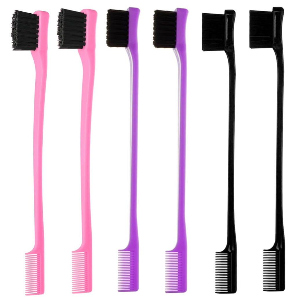 6Pack Double Sided Edge Control Hair Brush