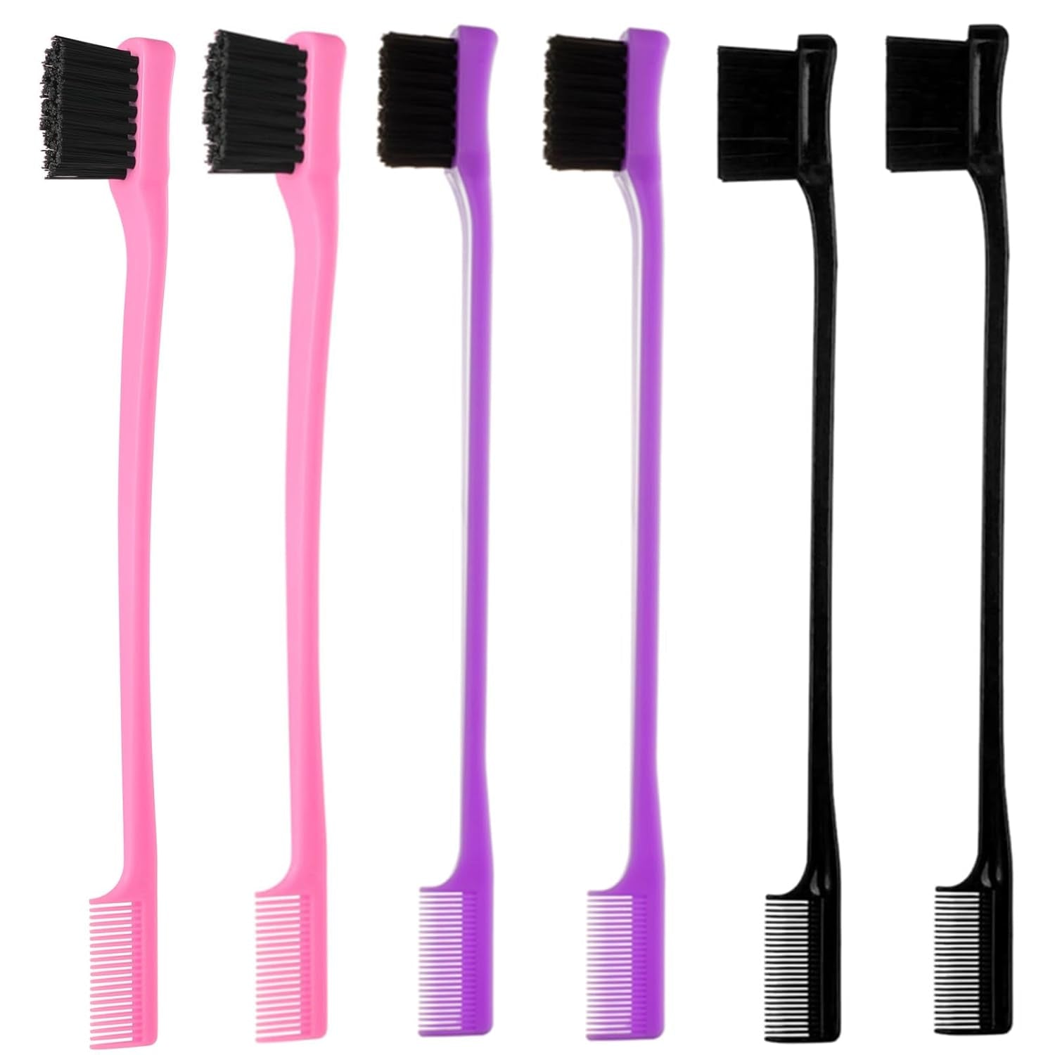 6Pack Double Sided Edge Control Hair Brush