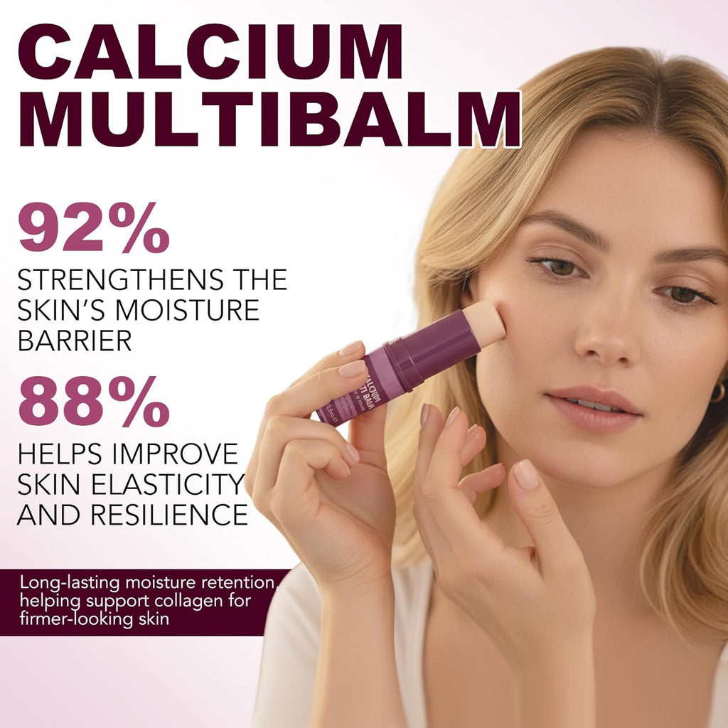 Calcium Multi Balm Stick- Firming,Hydrating & Smoothing Collagen Moisturing Stick for Eyes, Face & Neck