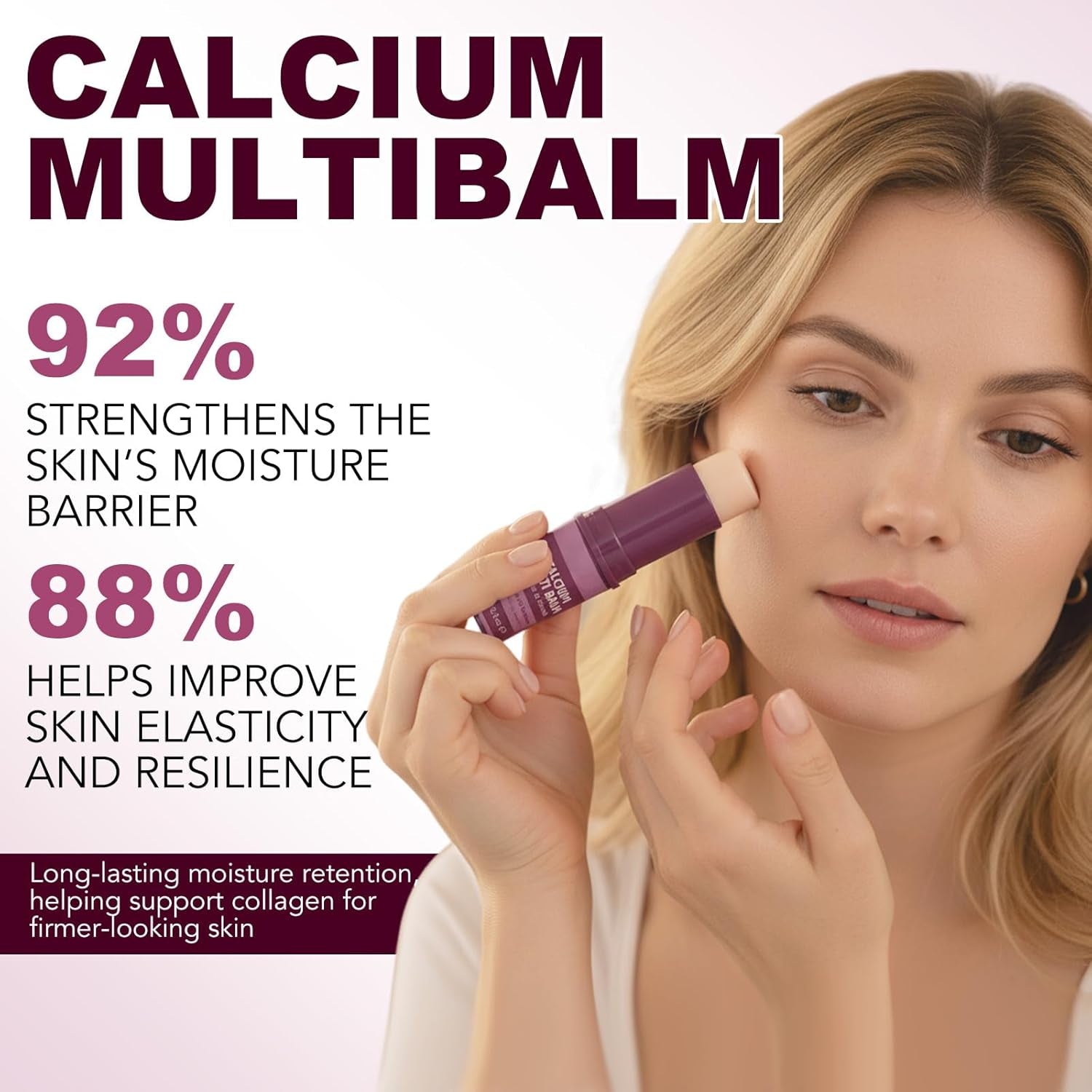 Calcium Multi Balm Stick- Firming,Hydrating & Smoothing Collagen Moisturing Stick for Eyes, Face & Neck