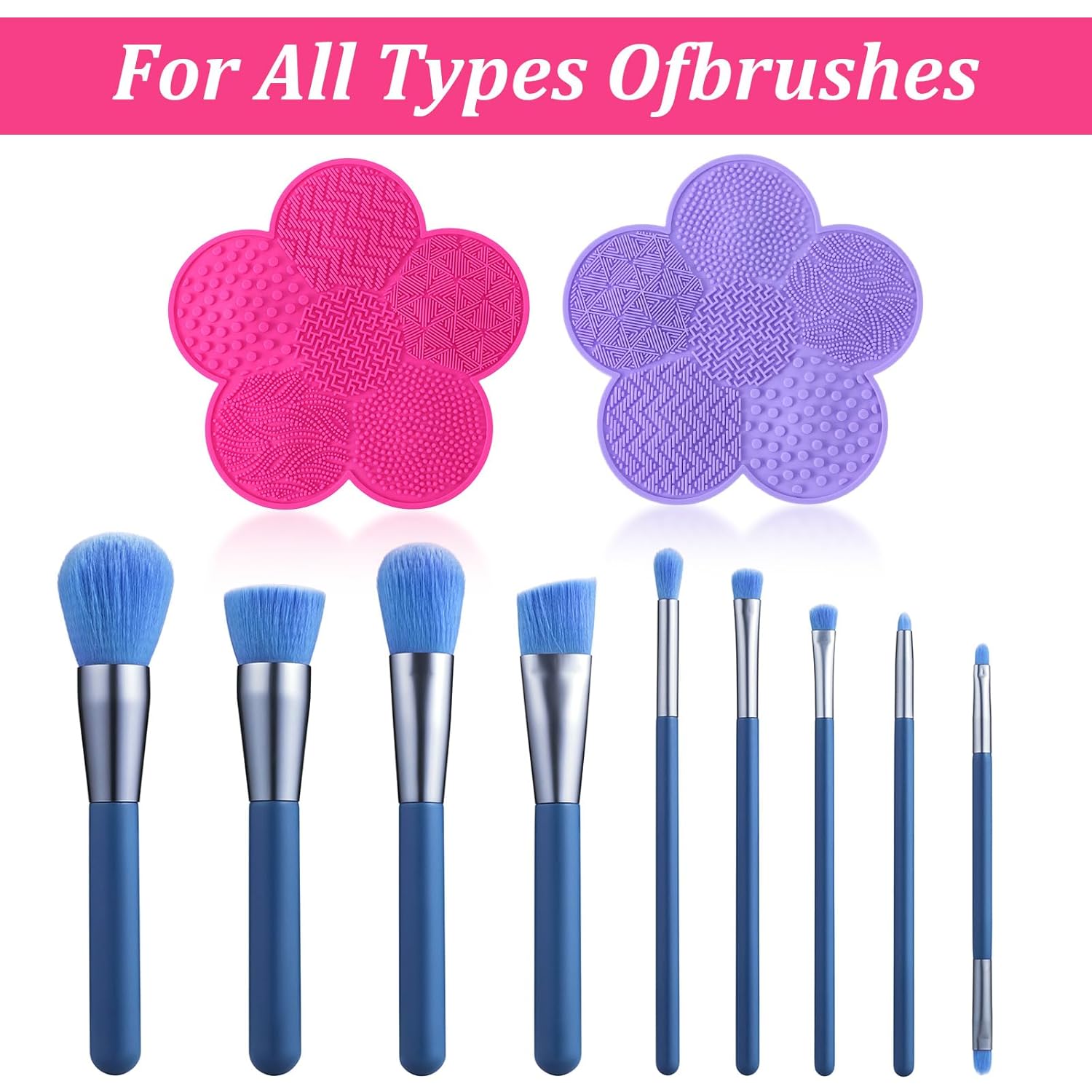 2 Pcs Makeup Brush Cleaner Mat 