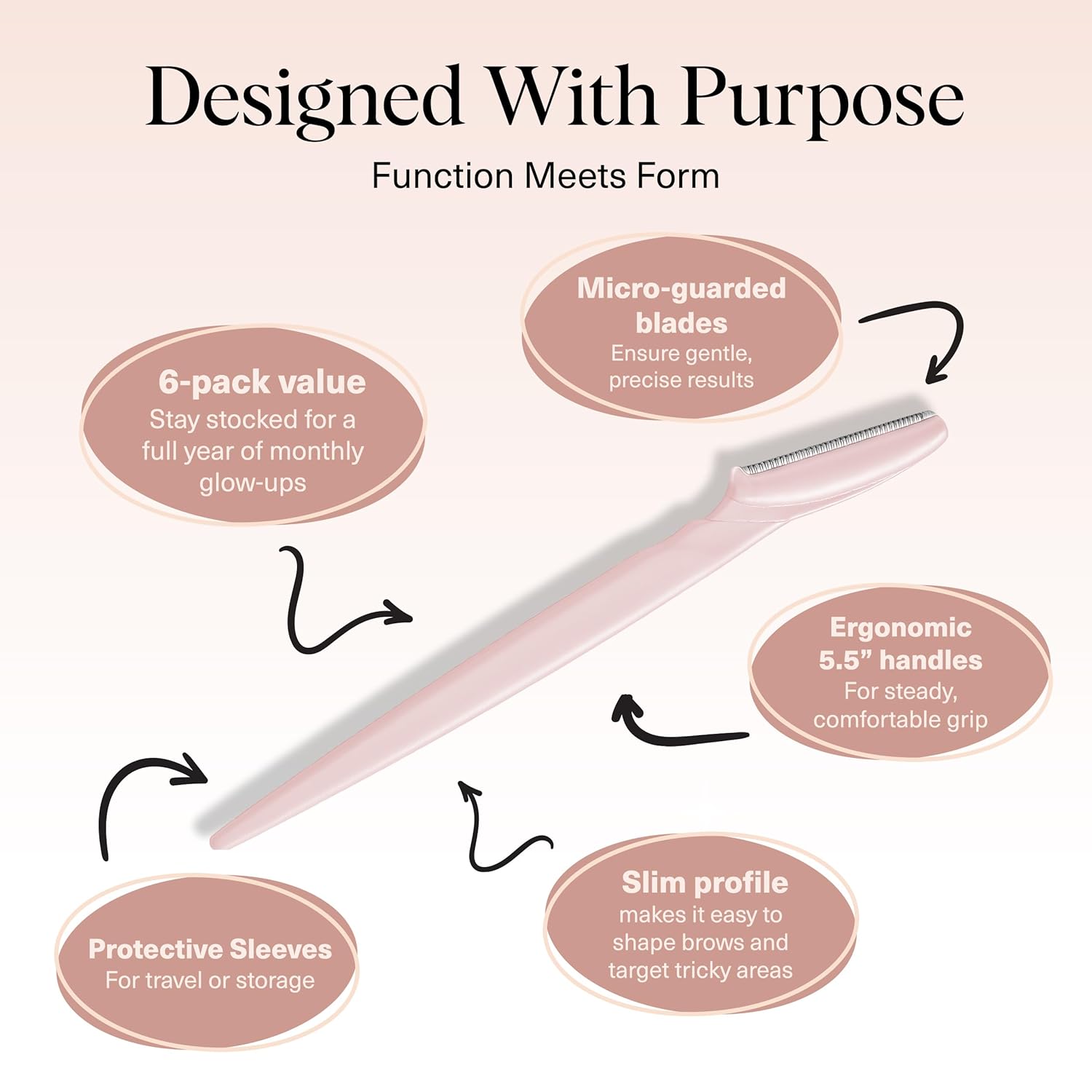 Dermaplane Razor for Women Face – 6 Pcs