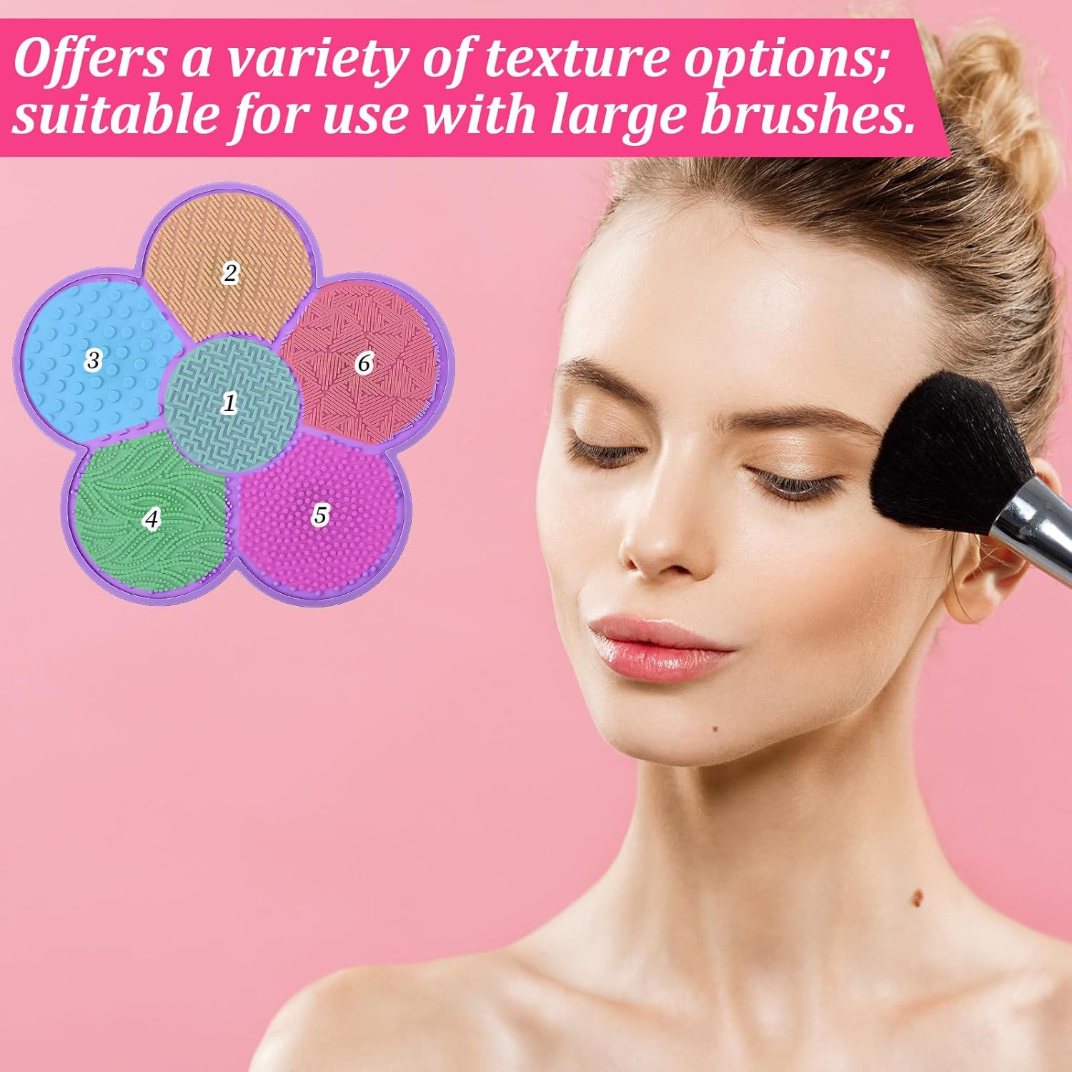 2 Pcs Makeup Brush Cleaner Mat 