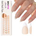 Gel French Tip Nails Medium Almond Press on Nails - 300Pcs