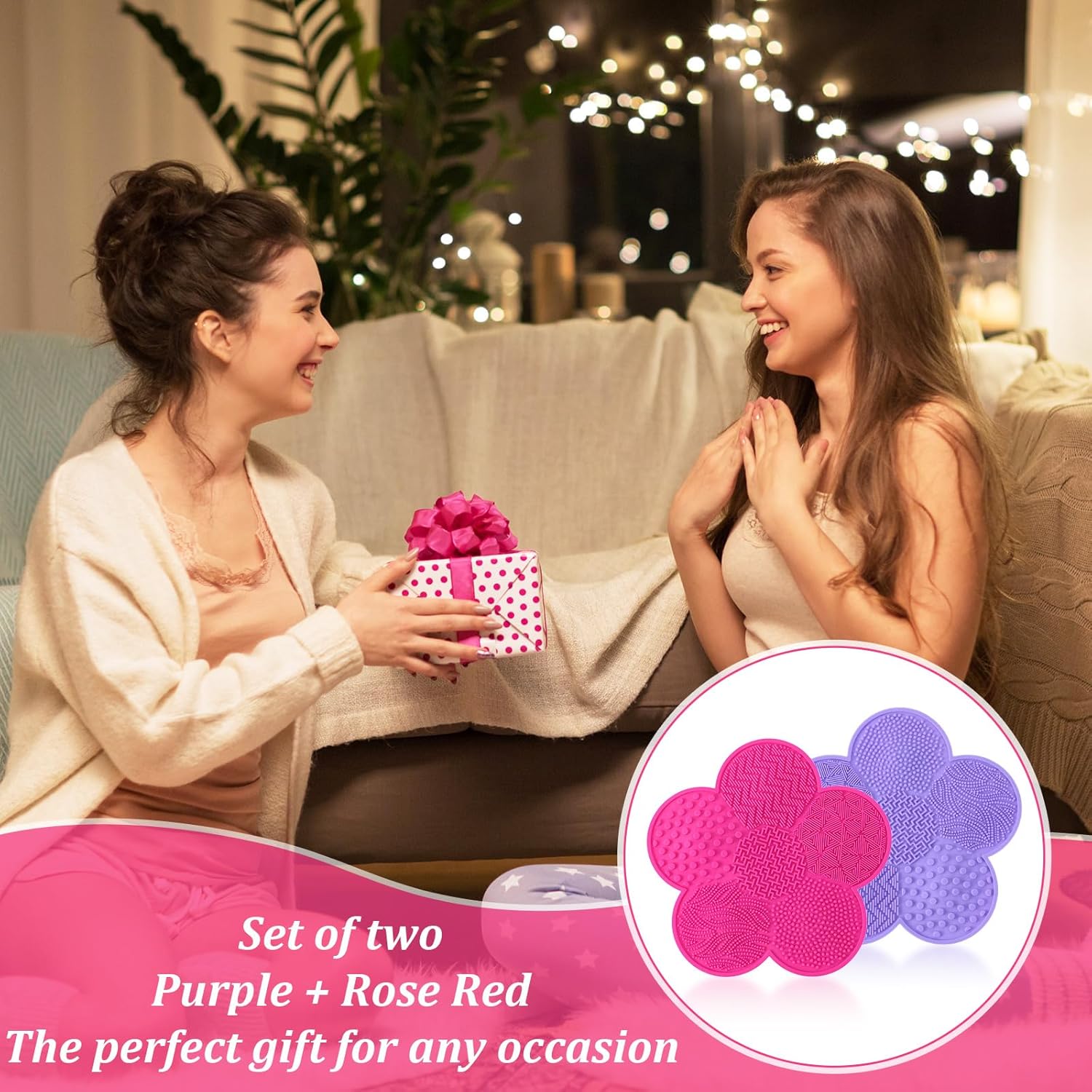 2 Pcs Makeup Brush Cleaner Mat 