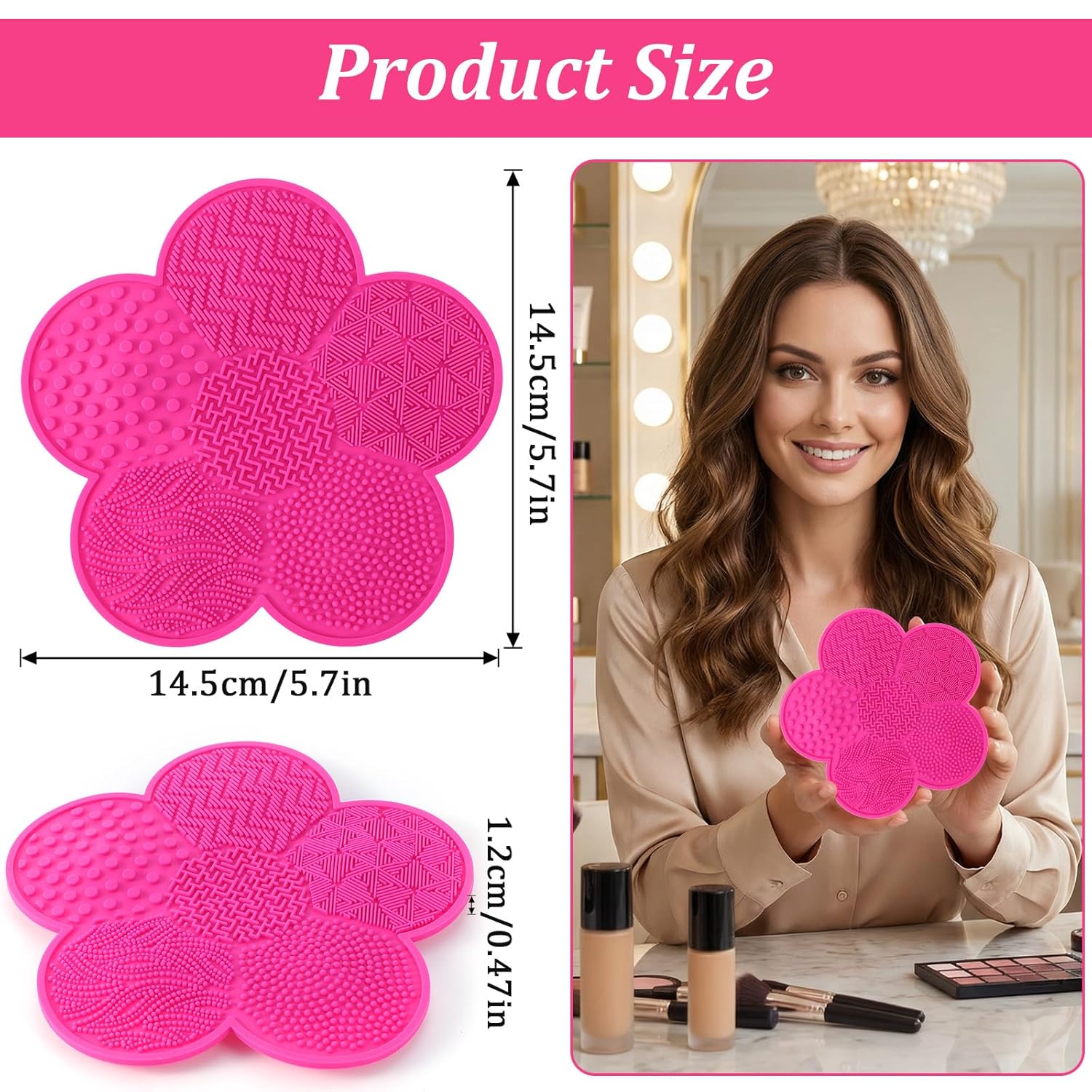 2 Pcs Makeup Brush Cleaner Mat 