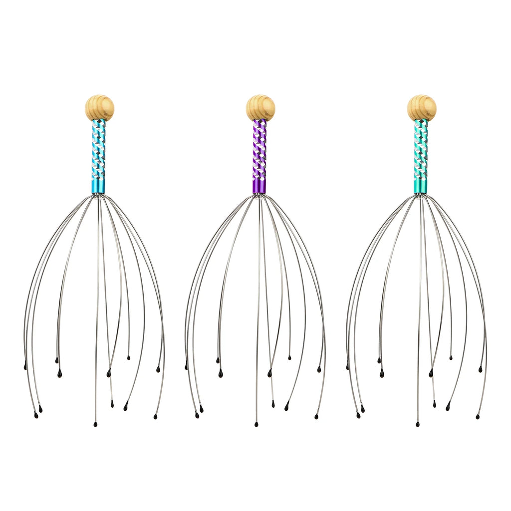 3Pcs Scalp Massager,  Handheld Head Massage Tingler, Head Scalp Scratcher for Deep Relaxation, Random Colors