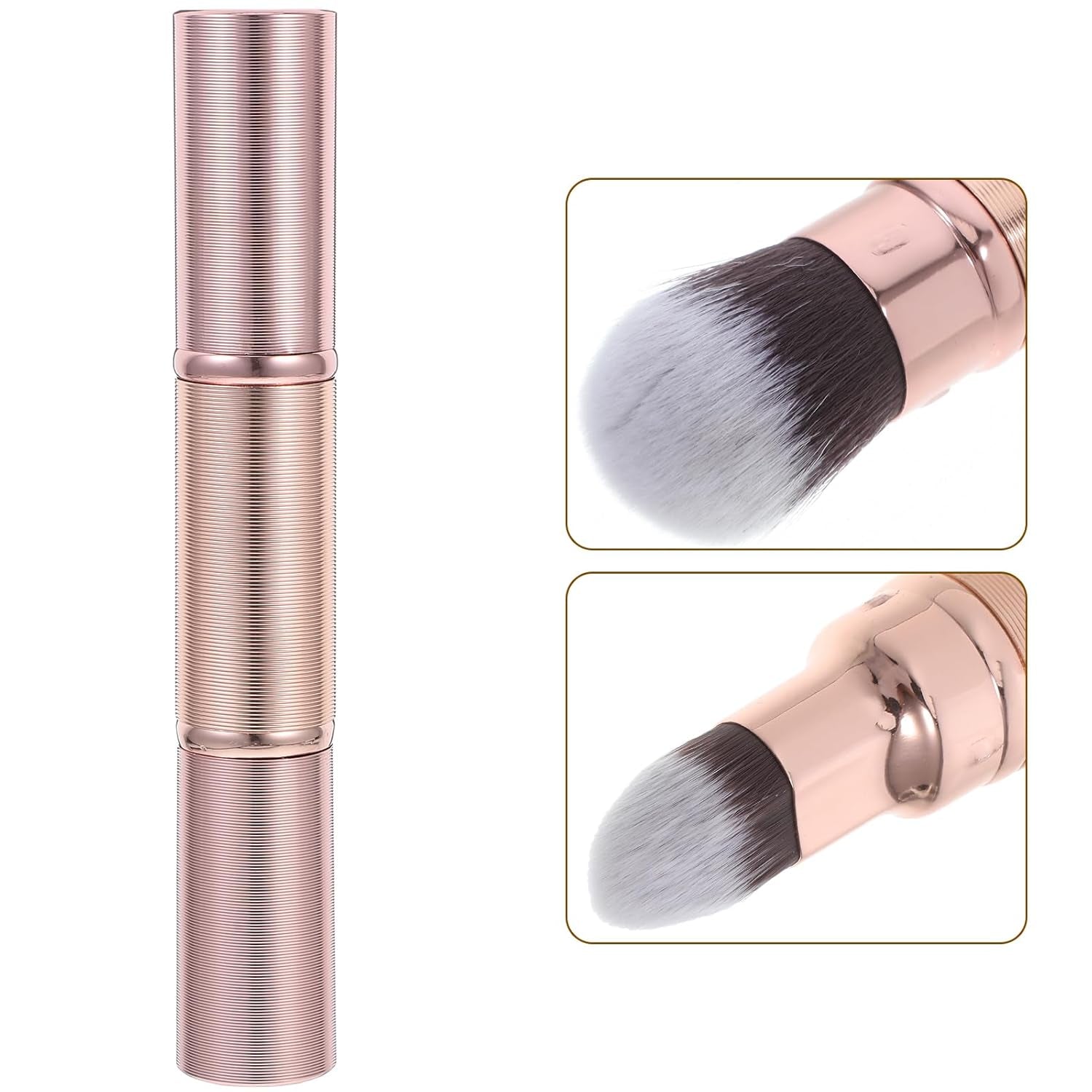 Double-Ended Makeup Brush Retractable Powder Brush Foundation Dual End Makeup Blush Makeup Blending Blusher Makeup Tools Plastic Travel Telescopic