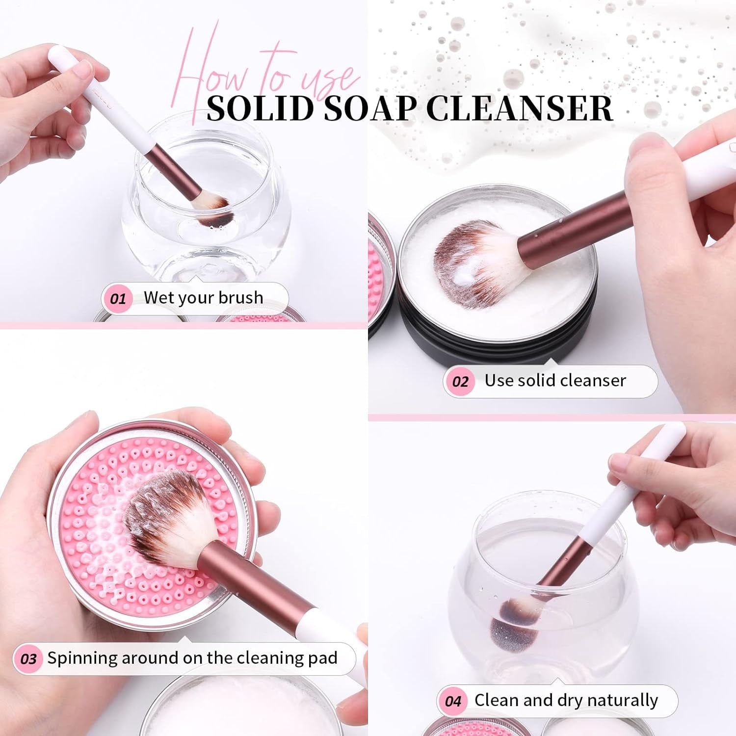 Eyeshadow Brush Set +Makeup Brush Cleaner Set