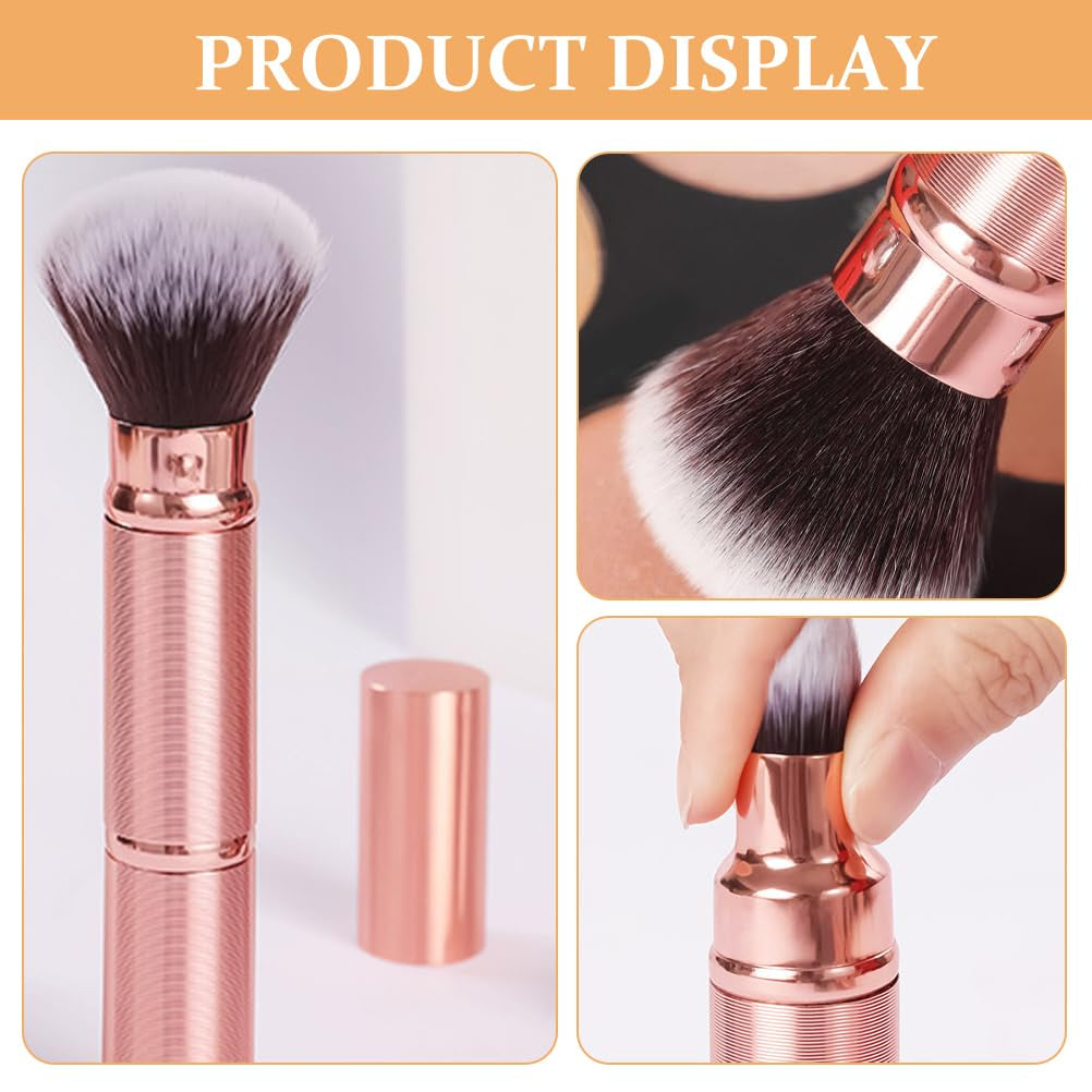 Double-Ended Makeup Brush Retractable Powder Brush Foundation Dual End Makeup Blush Makeup Blending Blusher Makeup Tools Plastic Travel Telescopic
