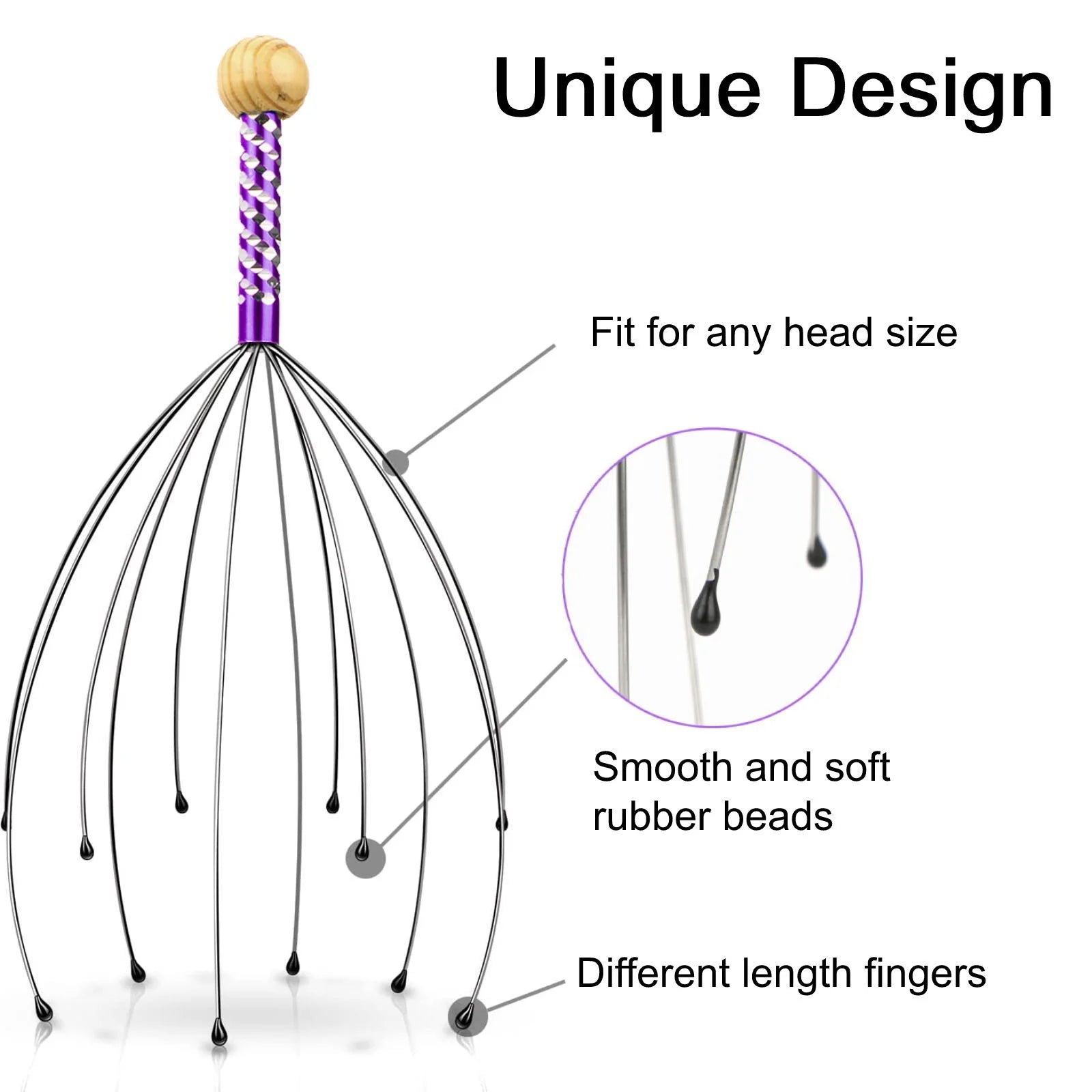 3Pcs Scalp Massager,  Handheld Head Massage Tingler, Head Scalp Scratcher for Deep Relaxation, Random Colors