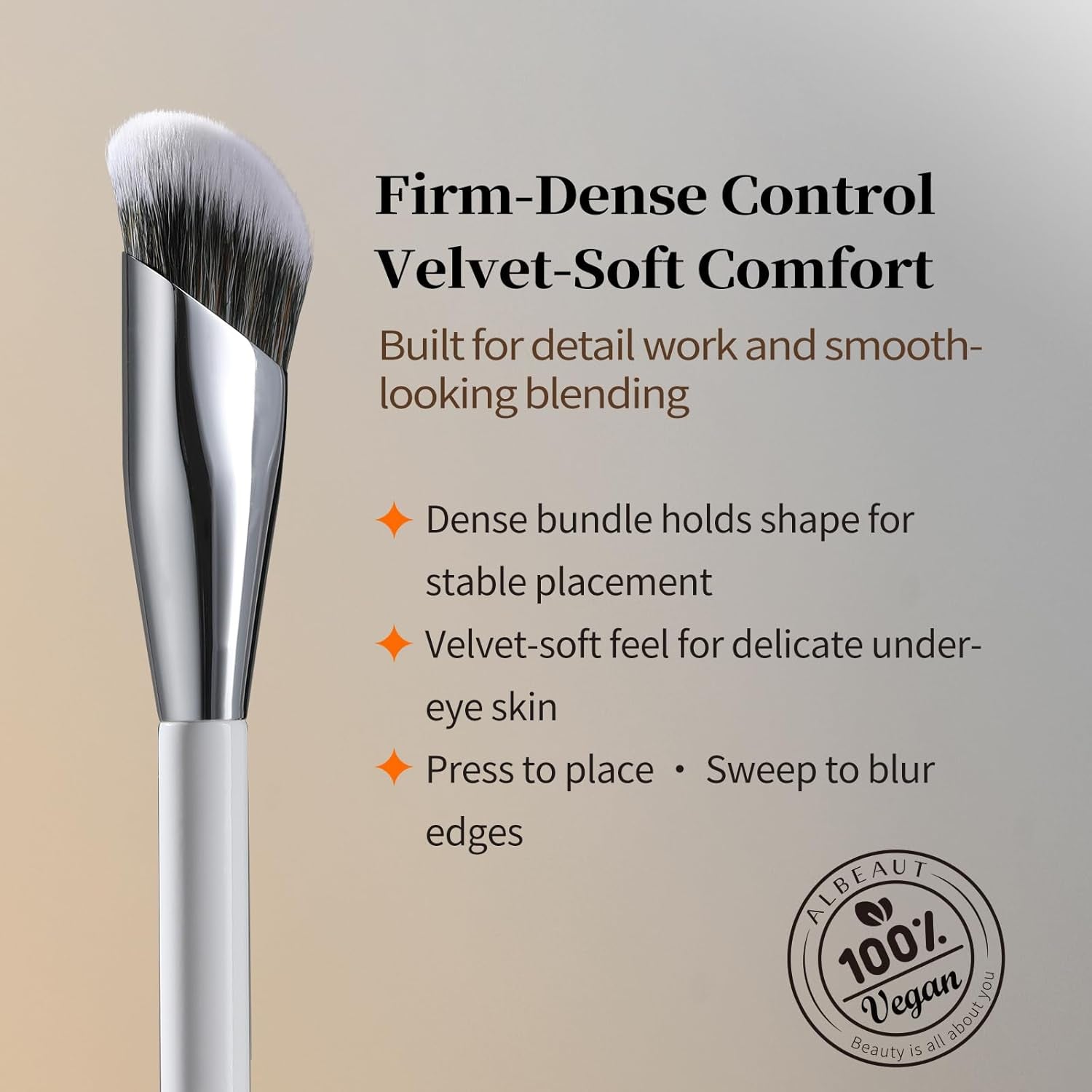 Concealer Brush, Angled under Eye Makeup Small Foundation Precision Face Blending Brush (193 Concealer Brush)