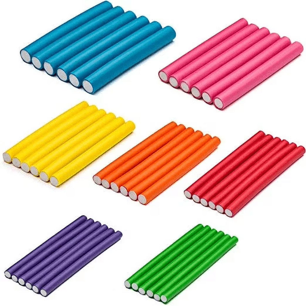 Ustar 42 Pcs Hair Rollers for Women, Flexible Foam Curling Rods, No Heat, Size 7", for Travel