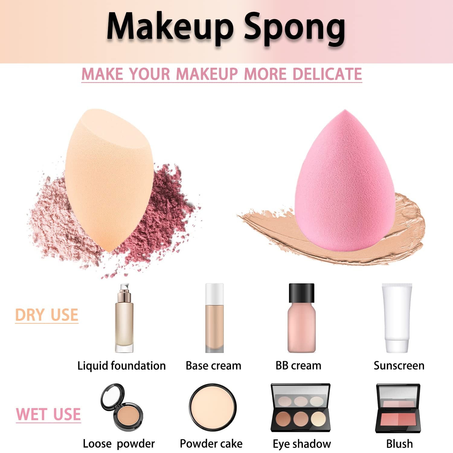 Makeup Brush Set Make up Brushes and Sponges Set Professional Blending Brush Foundation Brush Set Dual Ended Makeup Brush Kabuki Foundation Brush,For Contour,Eyeshadow,Face Beauty & 5 Piece Set
