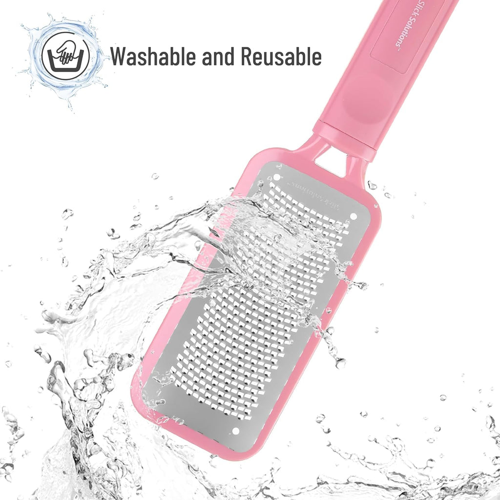 Slick Foot File Callus Remover - Pink Foot Scraper & Rasp for Dead Skin, Heel Scrubber