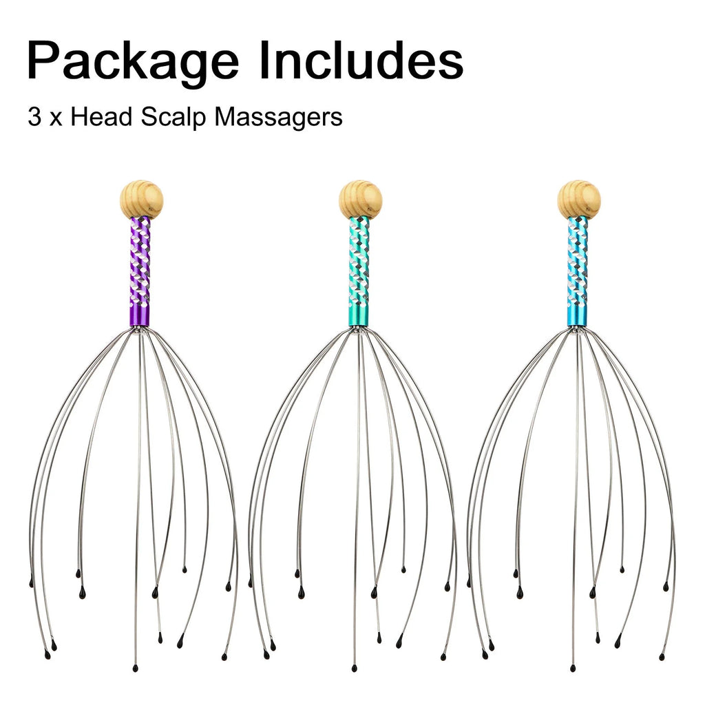 3Pcs Scalp Massager,  Handheld Head Massage Tingler, Head Scalp Scratcher for Deep Relaxation, Random Colors