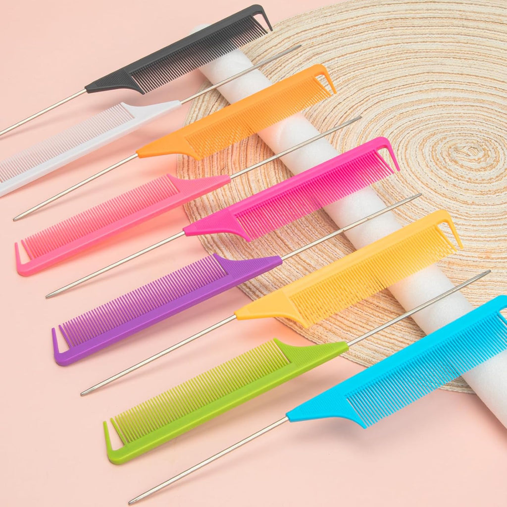 10 Packs Rat Tail Combs Metal Picks