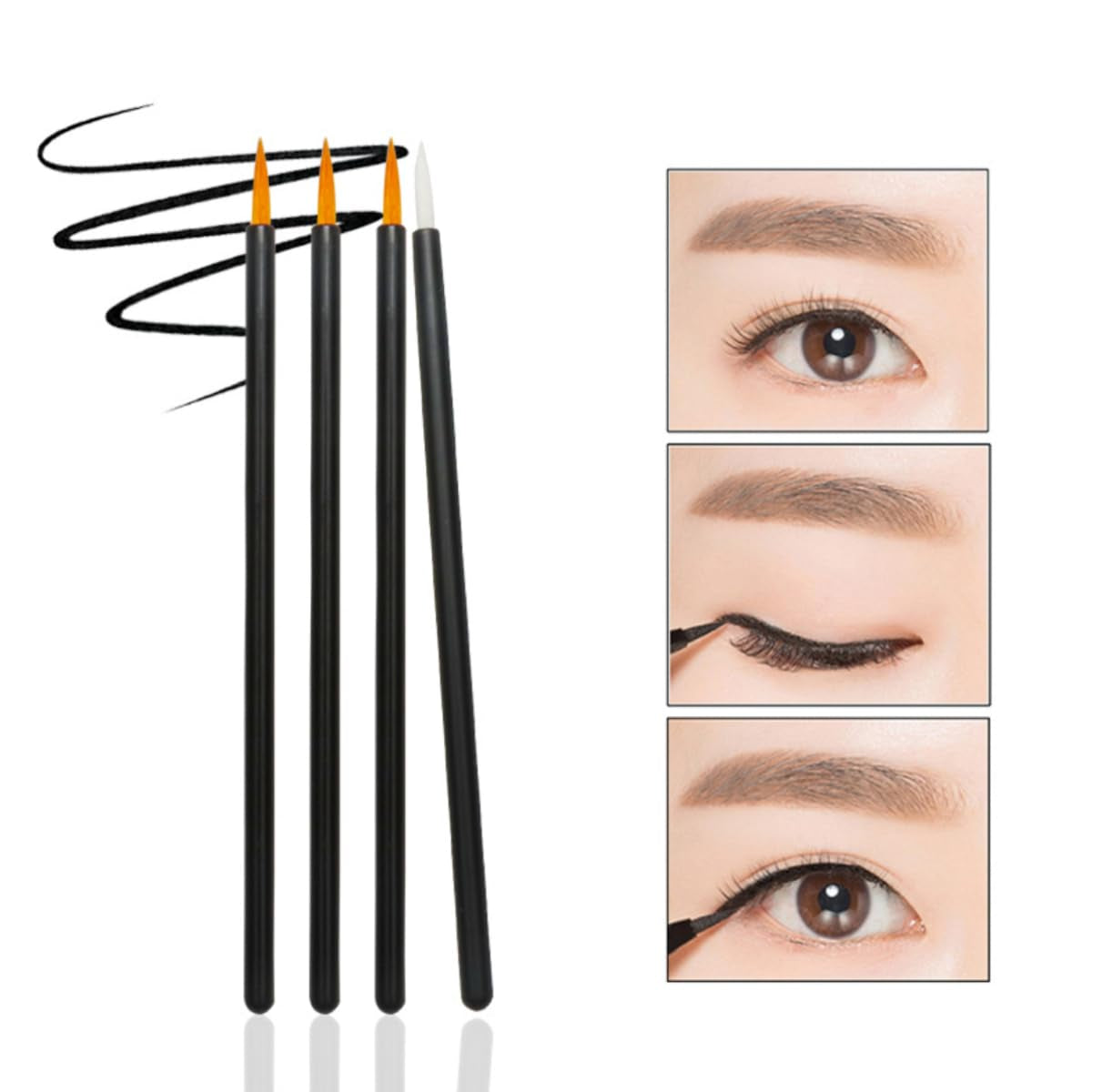 50Pcs Disposable Eyeliner Brushes Hooded Eyeliner Brush Eye Liner Wands Eyeliner Makeup Brushes Makeup Eyeliner Tool Sticks