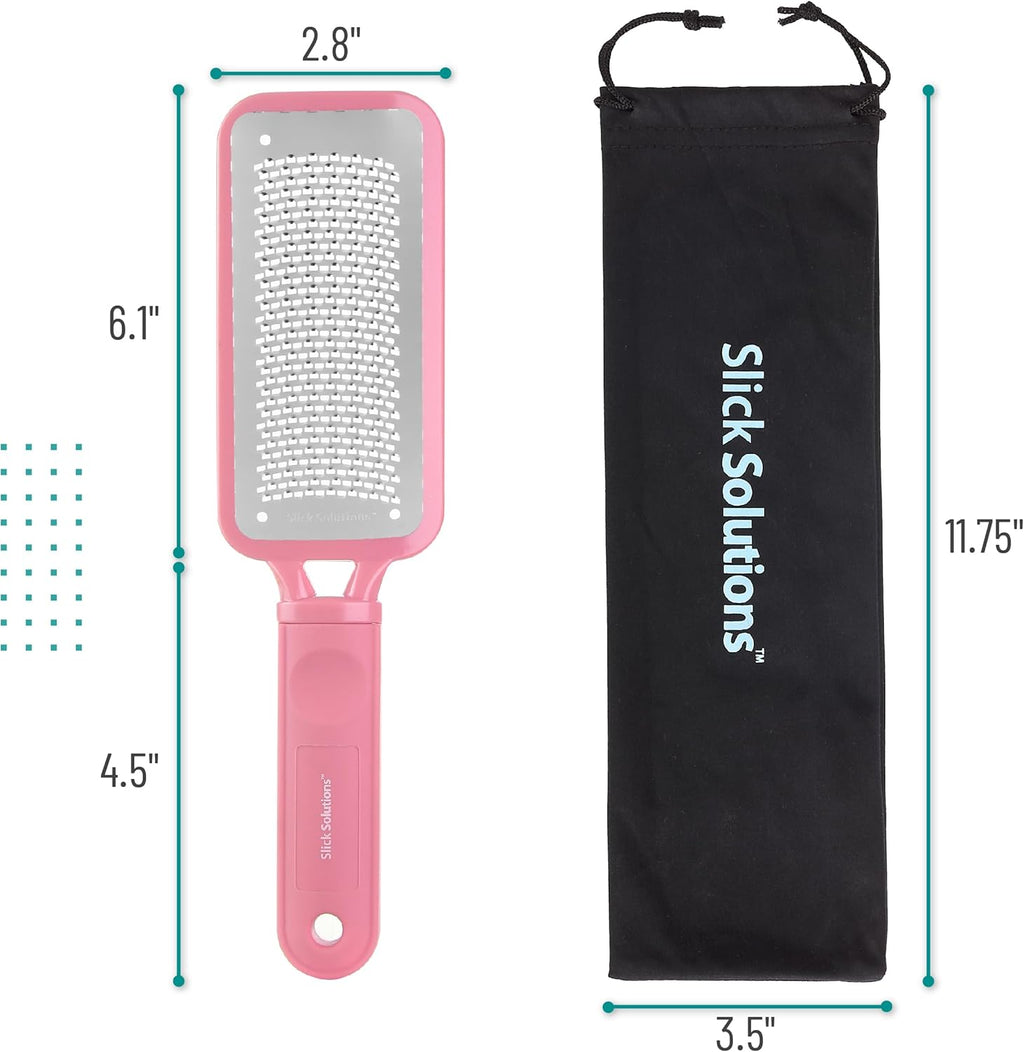 Slick Foot File Callus Remover - Pink Foot Scraper & Rasp for Dead Skin, Heel Scrubber